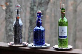 Wine Bottle Bird Feeder