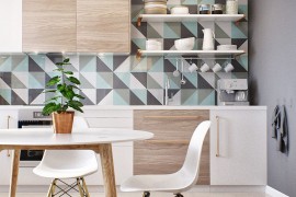 Wonderful use of geometric pattern inside the kitchen