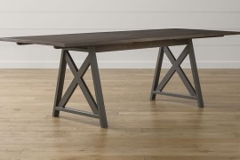 Wood and steel trestle table from Crate & Barrel