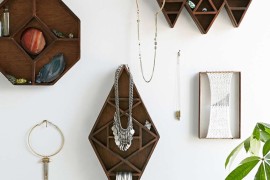 Wooden geo shelves from Urban Outfitters