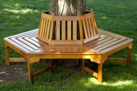 Wooden tree bench from Hayneedle