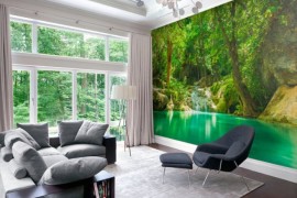 Mural brings the charm of a green forest indoors