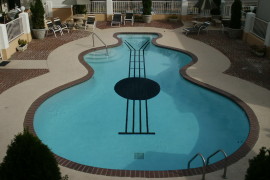 Ingenious pool shaped like a guitar
