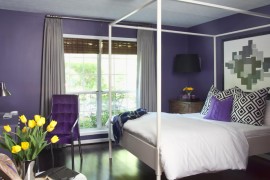 A splash of regal purple for the bedroom!