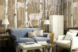 Exquisite and rustic, nature-themed wall mural