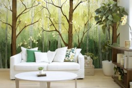 Spring forest wallpaper mural