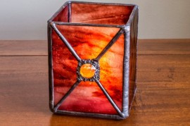 Dazzling candler holder made from stained glass