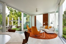 A splash of orange for the relaxing sunroom [Design: AIA Maryland]