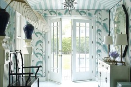 Amazing wallpapered entryway