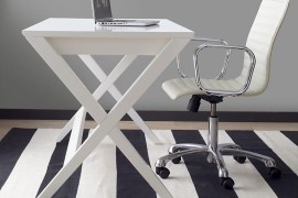 Black and white striped rug from Crate & Barrel