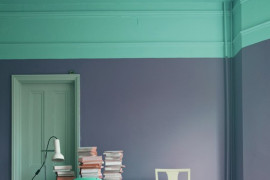 Bright teal and a darker shade of purple