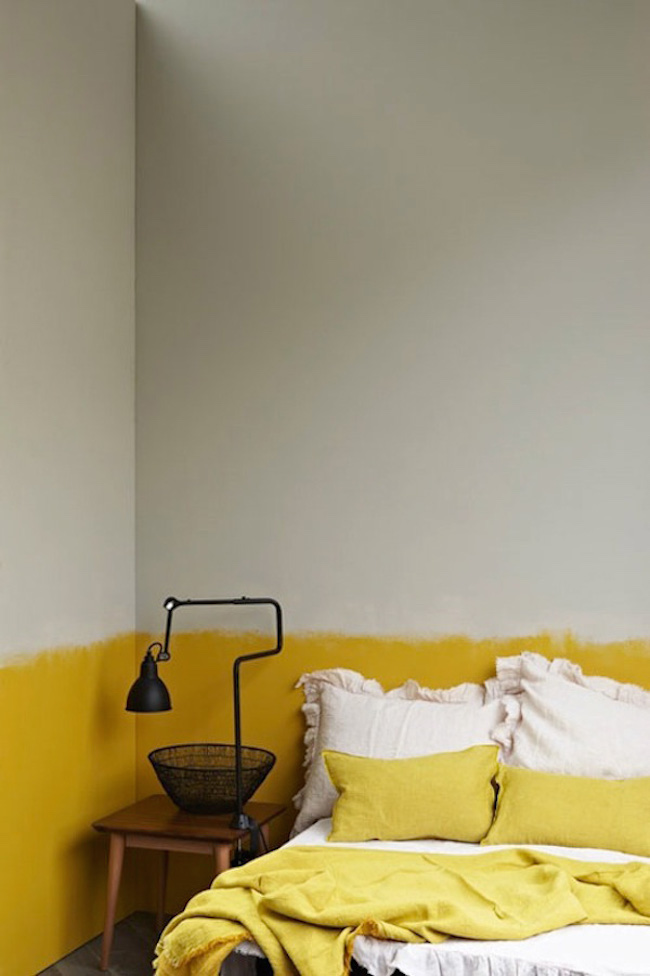 Bright yellow paint that goes without the straight edge
