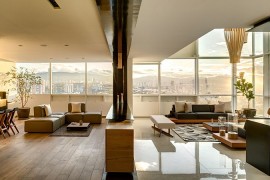 City skyline create a fabulous backdrop for the living room