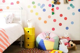 Colorul confetti-style polka dot wall decals for child's bedroom