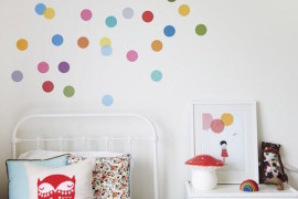 Confetti-style polka dot wall decals