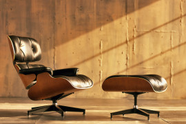 Eames Lounge Chair and Ottoman in room setting