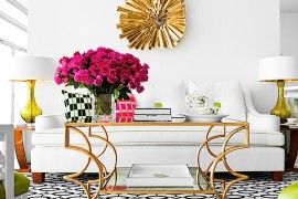 Eccentric gold coffee table with twists and turns [Design: Jan Showers]