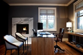 Elegant marble surround for the contemporary fireplace [Design: Pulp Design Studios / Photograph: Kevin Dotolo]
