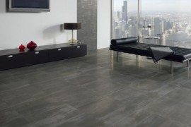 Glazed porcelain floor tile with the look of concrete