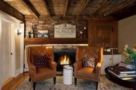 LED strip lighting enhances the glow of the fireplace [Design: Terrat Elms Interior Design]