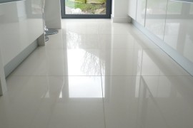 Large floor tile with shine