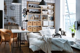 Loft style interiors with very limited space can also throw up beautiful bedrooms like this one