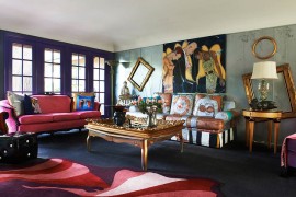 Love the use of empty god frames in this eclectic LA living space