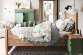 Lovely IKEA nightstand and linen cabinet in pastel green