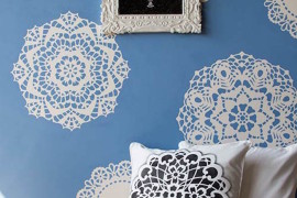 Lovely lace doily wall