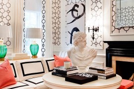 Lovely use of geometric pattern in the living room