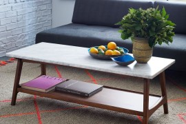 Marble rectangular coffee table from West Elm