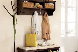 Matching Samantha bench and shelf in mahogany