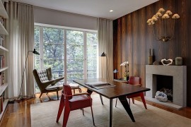Midcentury modern home office with smart decor