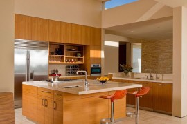 Modern kitchen with a stylish island and an extended breakfast counter