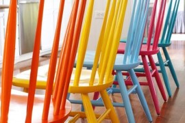 Multicolored chairs add unexpected flair