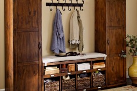 Olivia bench with matching locker towers