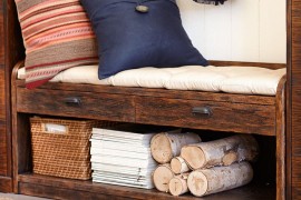 Orinda bench with small drawers and extra storage space