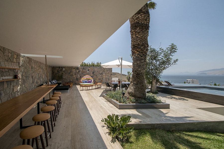 Outdoor bar, lounge and pool area added to the gorgeous Ancón House