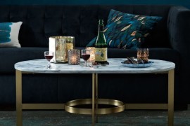 Oval marble coffee table from West Elm
