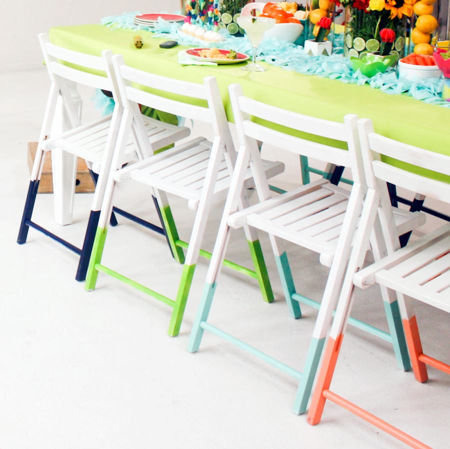Paint-dipped chairs from Brit + Co.