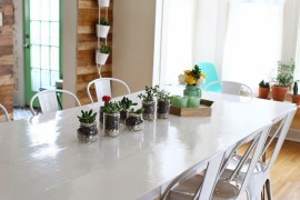 Painted dining room table from A Beautiful Mess