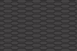 Patterned black wool rug from West Elm