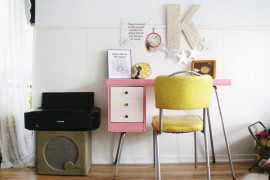 Pink painted desk from Skunkboy