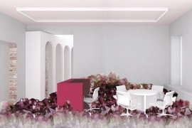Reception desk at NGRS - artistic rendering