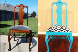 Turquoise gives new life to an old, used chair