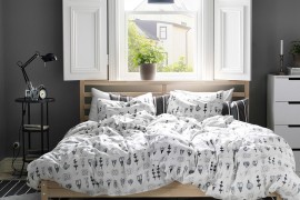 SISSELA Duvet cover adds contemporary playfulness to the bedroom in gray