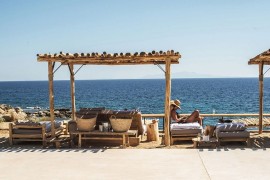 Scorpios sits proudly on the southern part of fabulous Greek island Mykonos