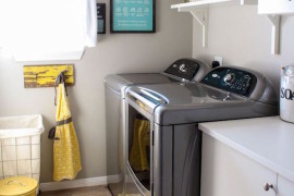 Small yellow rug for laundry room