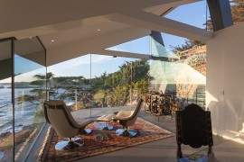 Sunroom provides a space for relaxation and reflection as you overlook the rigged coastline