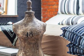 Unique accessories give an eclectic charm to the industrial bedroom